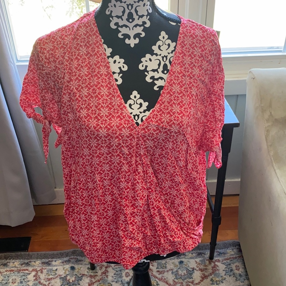 Boho Gap cross cross top in red and white